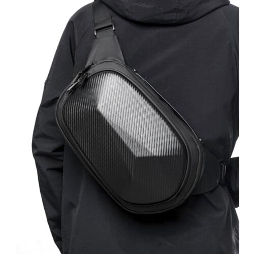 WEIXIER Mens Chest Bag Functional Backpack Riding Couple Shoulder Bag Unisex Polyhedron Messenger Bag Hard Shell Waterproof Bag