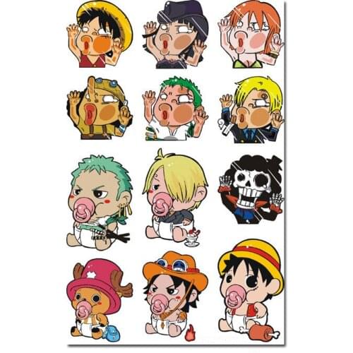 Funny pirate anime wall decals 3d vinyl mural stickers kids room decoration car styling laptop graffiti cartoon poster wallpaper