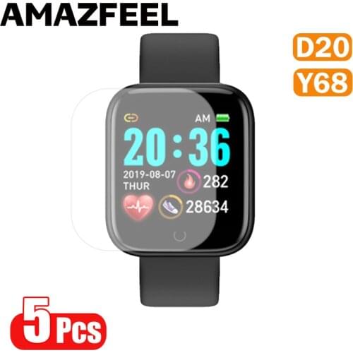 5Pcs/Pack Protector Film Y68 D20 Smart Watch Screen Protector Film HD Screen Protective D20 Y68 Smartwatch Screen Protection