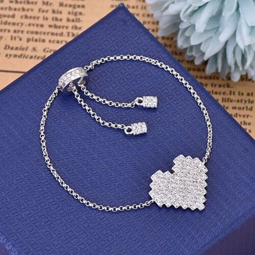 New Bohemian Heart Bracelet For Women Micro Cubic Zircon Cz Stone Adjust Charming Bangle Boho Jewelry Zk30