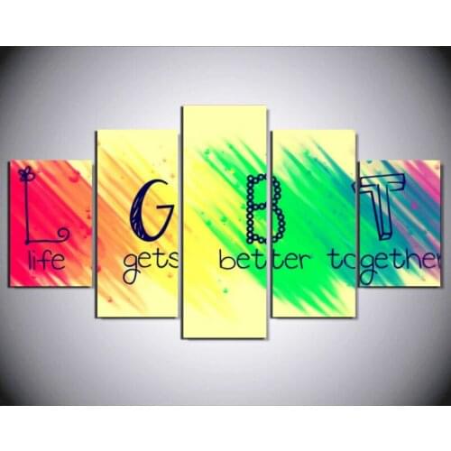 Life Gets Better Togetherr Spray Painting Canvas Print Dinning Room Decor Print Poster Picture Canvas Free Shipping
