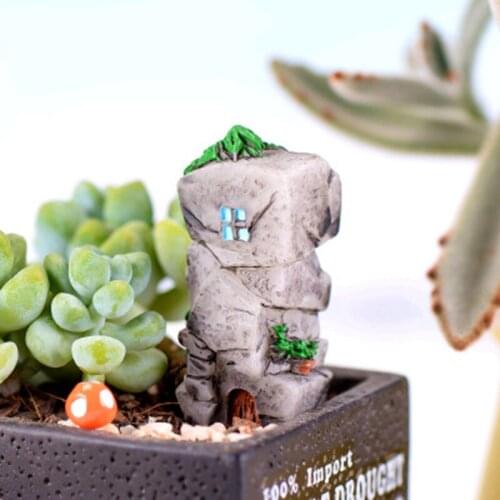 ZOCDOU 1 Pieces Castle House Tower Rockery Rockwork Stone Hill Old Model Small Statue Figurine Crafts Figure Ornament DIY Decor