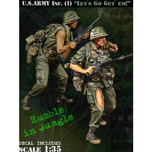 1/35 scale Vietnam War US soldiers assists 2 people miniatures Resin Model Kit figure Free Shipping