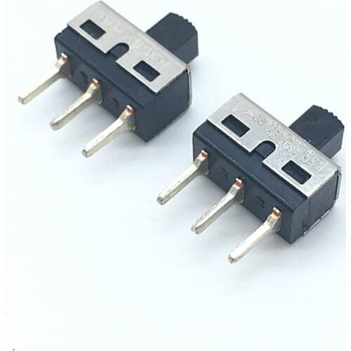 10Pcs 2 Position SPDT 3 Pin PCB Panel Mini Vertical Slide Toggle Switch Handle Length 5MM AC125V/4A AC250V/2A