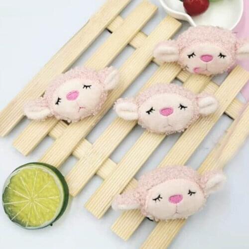 10Pcs/lot Cute Plush Velvet Sheep Patches Cartoon Cotton-filled Pink Sheep Accessories DIY Childrens Headwear Clothing Patch