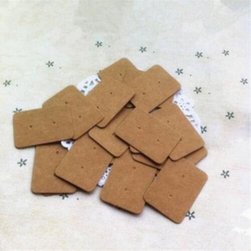 100x Blank Earrings Ear Studs Display Card Hanging Tags Kraft Paper Jewelry