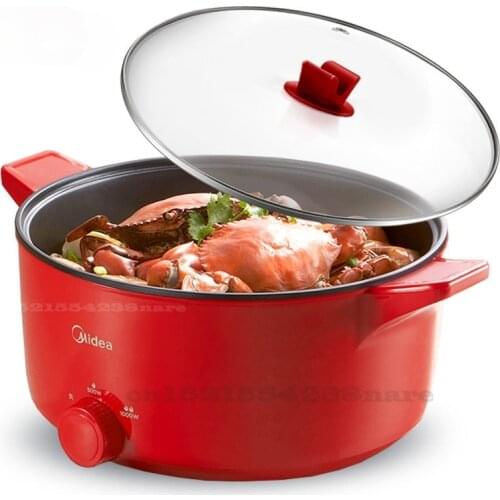 220V/1000W Electric Hot Pot Household 5L Large Capacity Non-stick Coating Electric Hot Pot Anti-drying Korean Boiling Pots