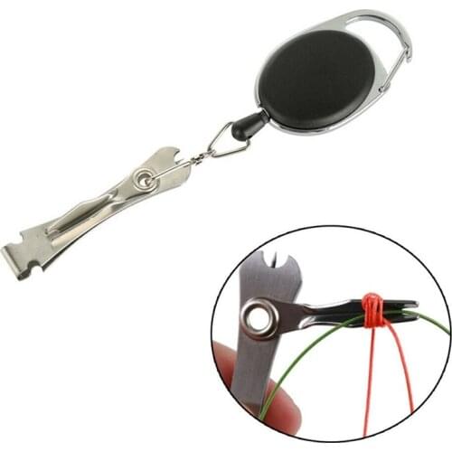 3-in-1 Fishing Knot Tying Tool Nail Knotter Line Cutter Pliers Metal Outdoor Multi-tool Retractable Keychain Tools