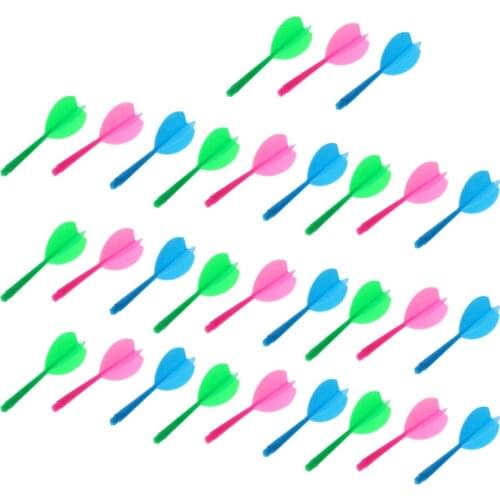 30 Pieces Multicolor Durable Plastic Darts Shaft Flight Combo Set Dart Replacement Flight Shaft Combo Accessories