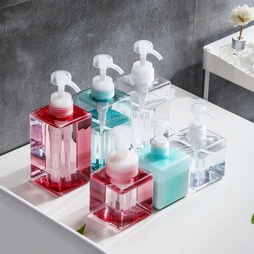 450ml Empty Refillable Square Plastic Foam Soap Mousse Pump Bottle Container Bubble Foaming Liquid Dispenser Sanitizer Bottles