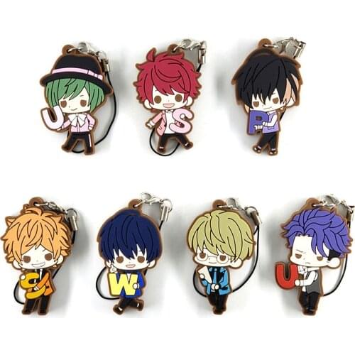A3! act!addict!actors! Original Japanese anime figure rubber mobile phone charms keychain strap D215