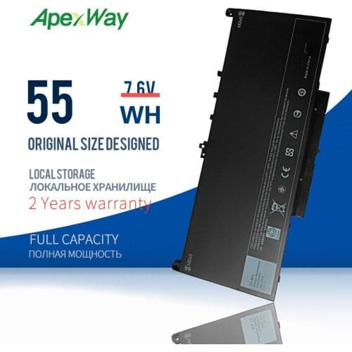 Apexway J60J5 MC34Y 0MC34Y J60J5 Laptop Battery For Dell Latitude E7270 E7470 E7260 Battery 7.6V 55WH 7080mAh