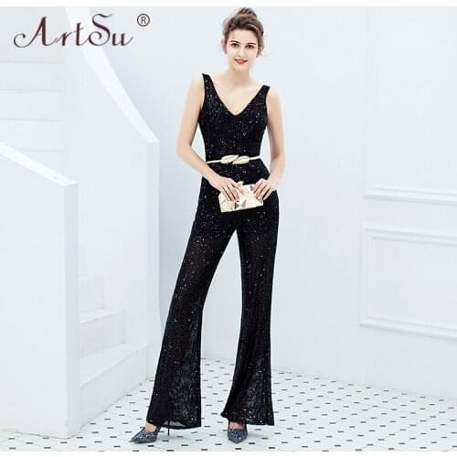 Женские вечерние брючные комбинезоны ArtSu China At AliExpress