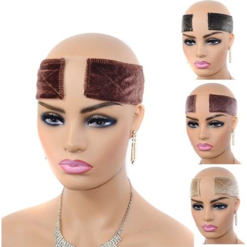 Velvet Comfort Wig Band For Lace Wigs New Lace Wig Grip Frontals Headband With Adjustable Velcro Fastener Grip Headband