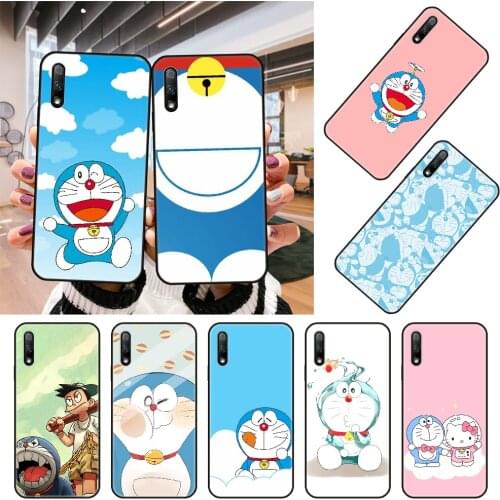 Phone Case For Huawei Honor 9X 9 9A 10 20 8X 8A 8S 7X 7A i 6A Pro Play Lite Black Cover Waterproof Art Coque Cartoons Doraemon