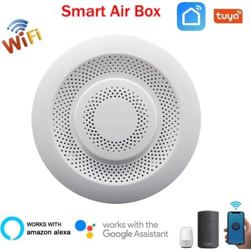 Tuya CO2 VOC Detector Formaldehyde Carbon Dioxide Humidity Sensor Air Monitor Wifi Home Automation Warning Alarm Detector Sensor