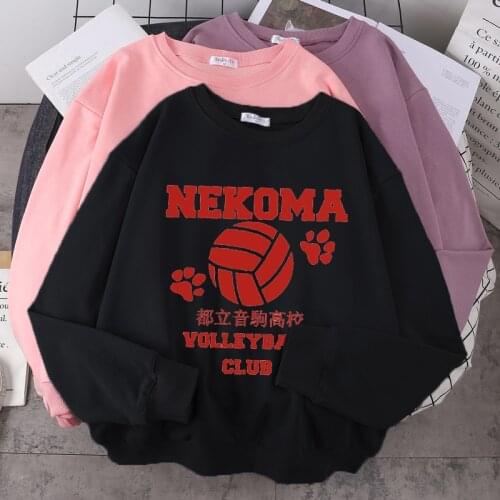 Haikyuu Volleyball Club Red Anime Print Hoodies Winter Warm Fleece Sweatshirts Fashion Casual Clothing Street Hip Hop Tracksuit