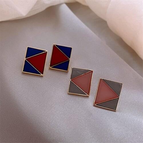Korean box Earrings 2020 Retro Square Geometric Earrings For Women personality Wedding Earring multicolour Color Gifts for women