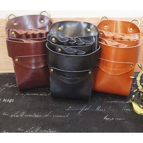 Leather Hairdressing Tools Bag Pouch Professional Hair Scissors Storage Bags Barber Hair Styling Curling Combs Hairpin Bag