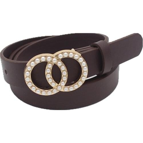 Leather Belt Women Waist Luxury Belts For Jeans Dresses Woman Studded Buckle Girls Ladies Fashion Decorative