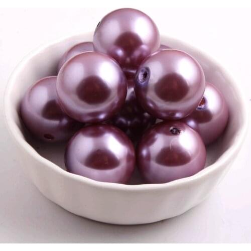 Kwoi vita A47 pale purple color Chunky Fashion 20mm acrylic 100pcs a lot Imitation Pearl beads for kids Beaded Jewelry