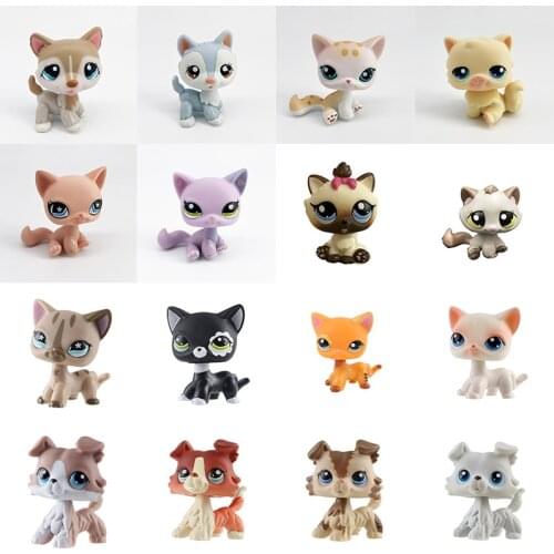 LPS cute toys old pet shop spaniel collie great dane mini short hair kitten husky dog rare figure collection