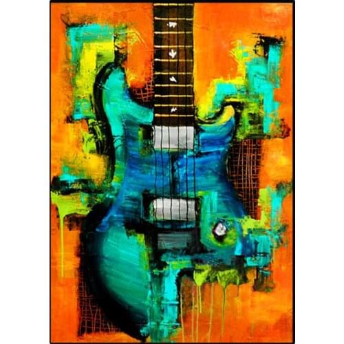 5D DIY Diamond Painting set cross stitch Abstract guitar full square round diamond embroidery mosaic painting decoration A1705