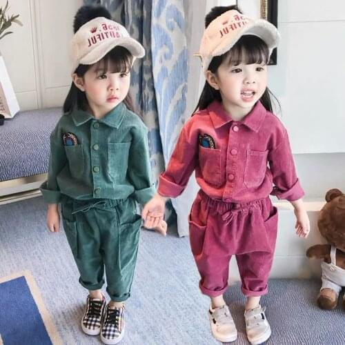 Baby Boys Clothes Winter Childrens Clothing Boys and Girls Corduroy Suits 2021Autumn Kids Clothes for Girls Leisure 2 Pcs Sets