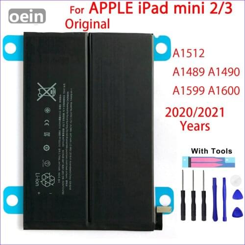 Oein Original A1512 Battery For iPad Mini 2 3 Mini2 Mini3 A1489 A1490 A1491 A1599 6471mAh Genuine batteries With Gifts Tools