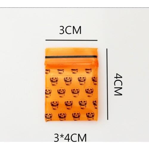 100pcs 3*4cm Ziplock Bags orange Food Storage Package Small Jewelry Packing Reclosable Vacuum Storage Bag Thick Dropshipping