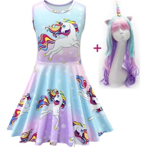 Unicorn Dress Girl Summer Princess Baby Party Frocks For Kids Vestidos Infantil Roupas Infantis Menina Toddler Haloween Costume