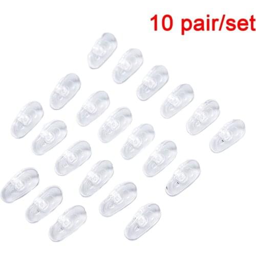 10 Pairs Transparent Air Chamber Silicone Anti Slip Nose Pads Screw-in For Eyeglasses Eyewear Glasses Accessories