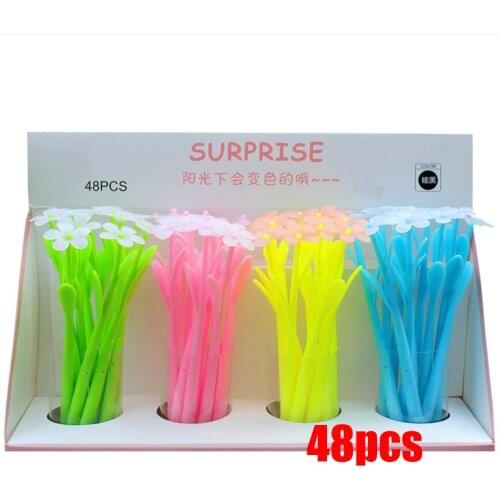 20 / 48pcs discoloration simulation flower petal cute signature pen gel pen pen office study stationery children gift