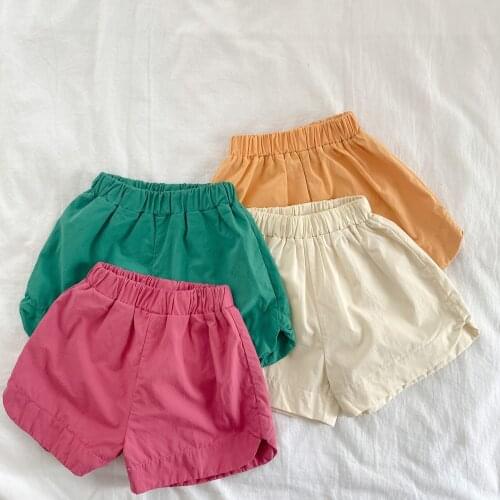 Toddler Girls Shorts 2021 Summer New Kids Girls Casual Solid Cotton Short Pants Childrens Korean Loose Soft Shorts Baby Clothes