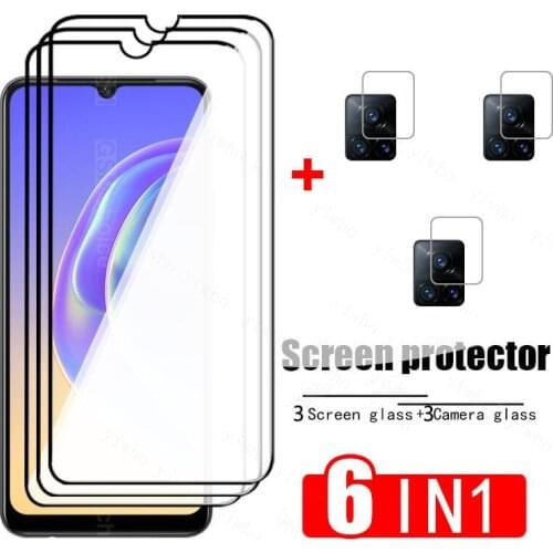 Screen Glass For VIVO V21E 4G Tempered Glass On Vi vi V 21 E V21E Full Cover Glass Transparent Screen Protector Camera Lens Film