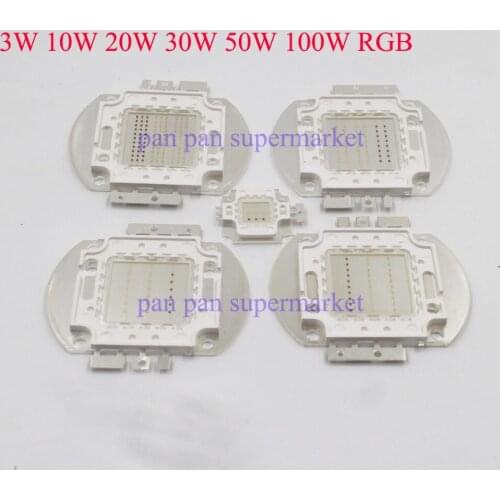 High Power LED Lamp Light Bulbs RGB / RGBW Chip 3W 10W 20W 30W 50W 100W Red Green Blue White Diode 3 10 20 30 50 100 W Watt COB