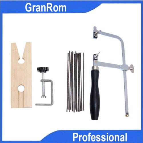 U-Shaped Jewelry Jig Saw With Bow Saw Blade Kit Wooden Table Stopper with Clip DIY Model Cutting Tools Handheld Jewelry Tools