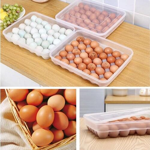Top Clear 34 Grid Single-Layer Egg Box Basket Organizer Plastic Egg Food Container Storage Box Home Kitchen Case Egg Box