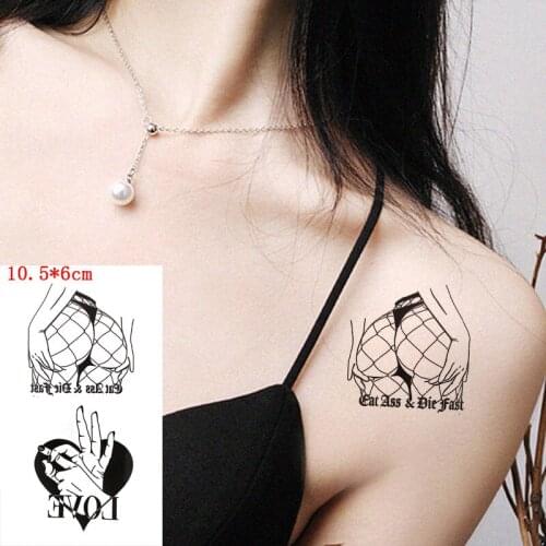 Waterproof Temporary Tattoo Sticker Sexy Girl Gesture Love Heart Flash Tatoo Fake Tatto Art for Women Men Kids 10.5*6cm