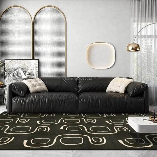 200X300CM modern minimalist black and white abstract geometric lines living room bedroom bedside carpet floor mat customization