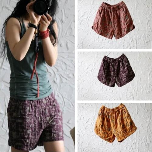 YoYiKamomo Summer women shorts big size Summer original cotton linen thin cool shorts cotton maxi shorts