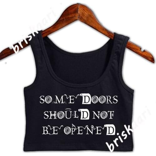 Coraline Some Doors Should Not Be Opened Womens Curvy Crop Top Clothing Print O Neck Girl Fitness Leisure Tops Vest