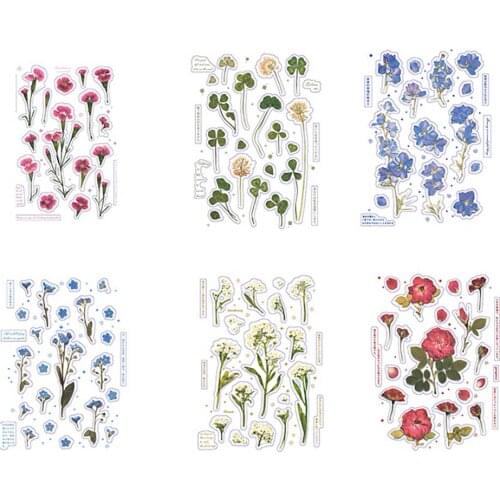 18 Designs 10PCS Daisy Weekend Flowers Deco Stickers Scrapbooking Styling Bullet Journal Toy Deco Album DIY Stationery Stickers