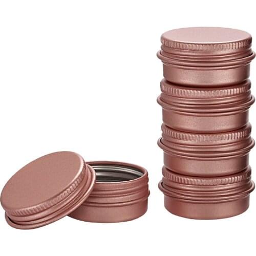 100Pcs 5g 10g 15g 30g Empty Mini Rose gold Aluminum Cream Jar Pot Nail Art Makeup Lip Gloss Empty Cosmetic Metal Tins Containers