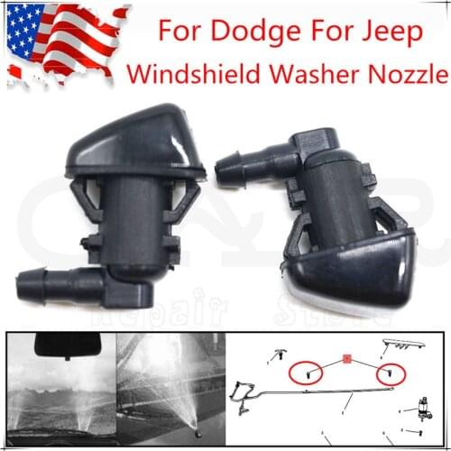 55157319AA NEW 2PCS Windshield Washer Nozzle Front Replacement Spray Nozzles For Dodge Nitro Jeep Liberty Commander 4806312AA