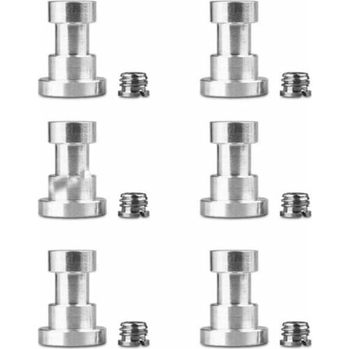 6PCS All Metal 1/4" & 3/8" Female Threaded Tripod Screw Adapter to Light Stand
