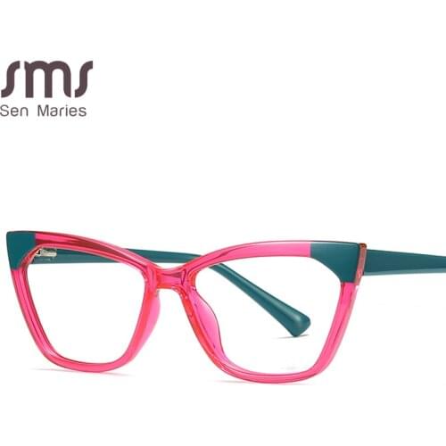 Anti-blue Optical Frames Women Glasses Clear Cat Eye Transparent Lens TR90 Myopia Frame Prescription Eyewear Computer Glasses