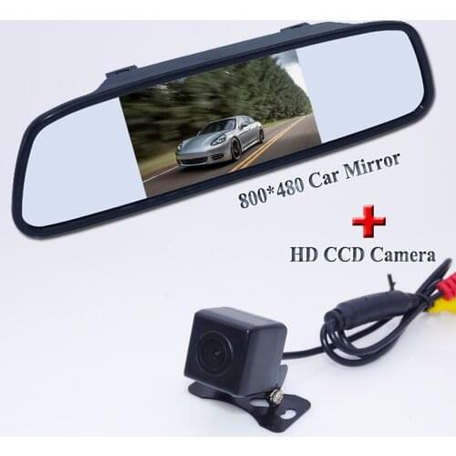 Black set include 4.3" car parking mirror for different cars+universal 170 hd ccd lens car rear camera high quality product