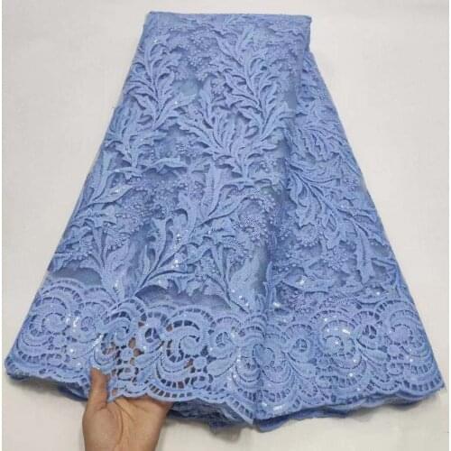 White French Sequins Tulle Lace Fabric Embroidery Nigerian Mesh Lace Fabrics 5 Yards African Lace Fabric For Wedding