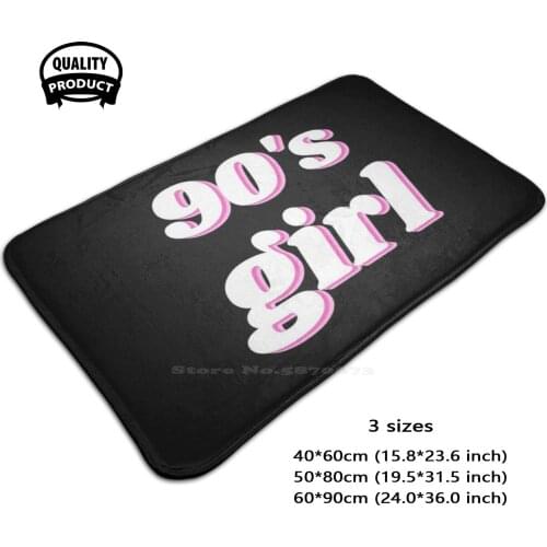 90S Girl White Door Mat Foot Pad Home Rug Girls 80 1990 Birthday Birth Era Celebration Nineties